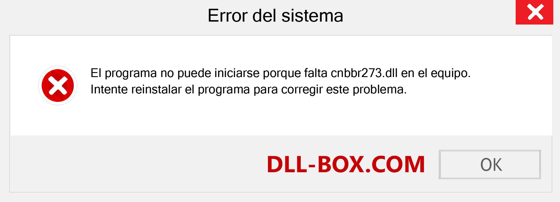 ¿Falta el archivo cnbbr273.dll ?. Descargar para Windows 7, 8, 10 - Corregir cnbbr273 dll Missing Error en Windows, fotos, imágenes