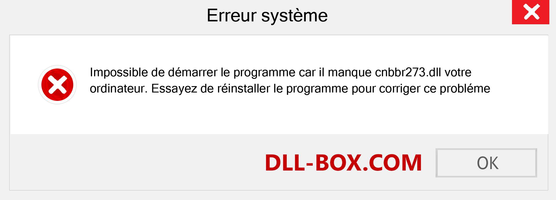 Le fichier cnbbr273.dll est manquant ?. Télécharger pour Windows 7, 8, 10 - Correction de l'erreur manquante cnbbr273 dll sur Windows, photos, images