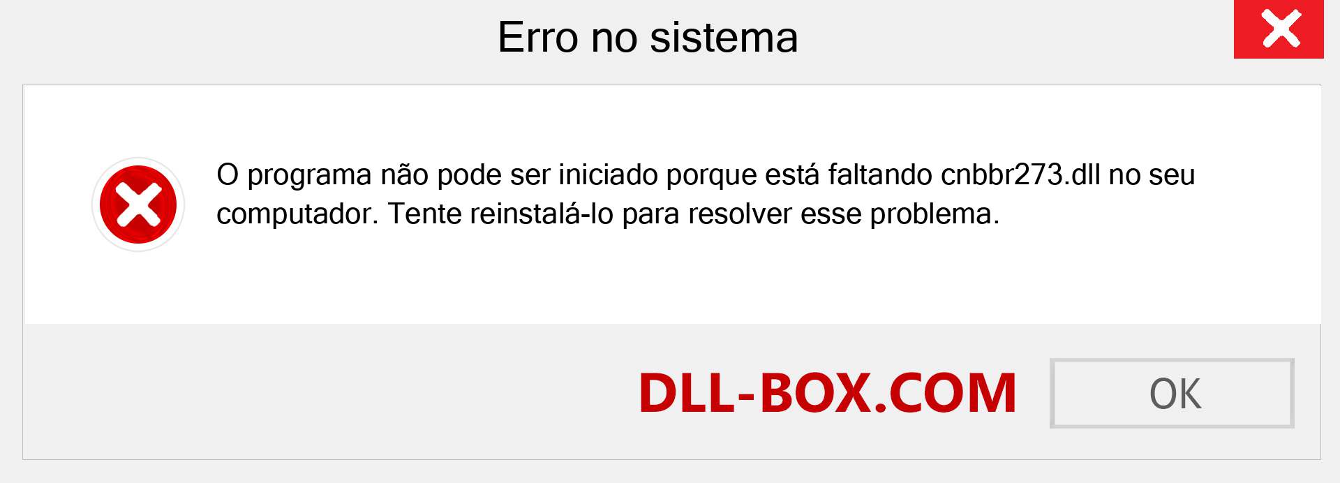 Arquivo cnbbr273.dll ausente ?. Download para Windows 7, 8, 10 - Correção de erro ausente cnbbr273 dll no Windows, fotos, imagens